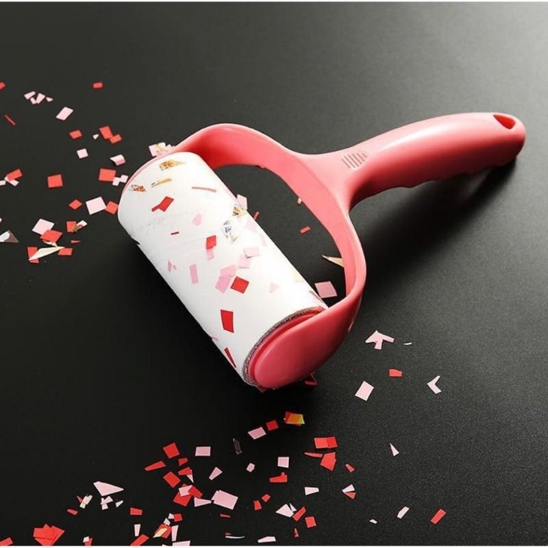 Cây lăn lông chó mèo ống tròn cán màu Hồng