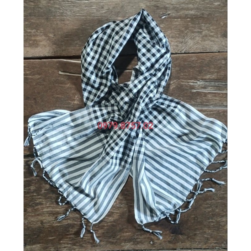 Khăn rằn nam bộ ĐEN TRẮNG 40x155cm_ HÀNG ĐẸP LOẠI 1_ ẢNH THẬT