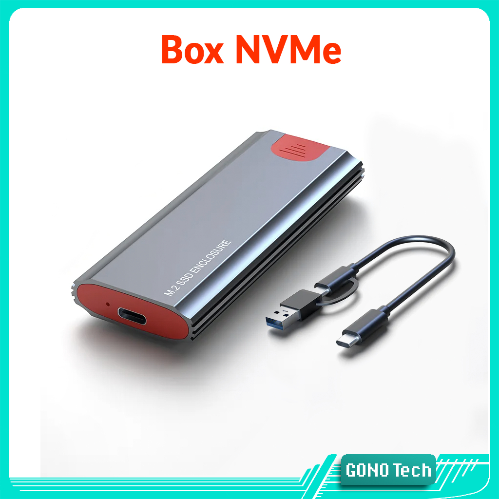 Box SSD M2 NVMe Type C KingSpec | Chuyển M.2 PCIe to USB làm ổ cứng di động