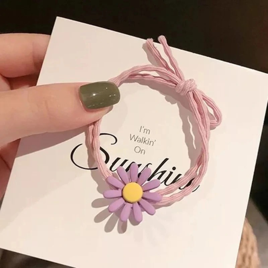 Chun buộc tóc hoa cúc siêu xinh nhiều màu sắc hot trend 2023