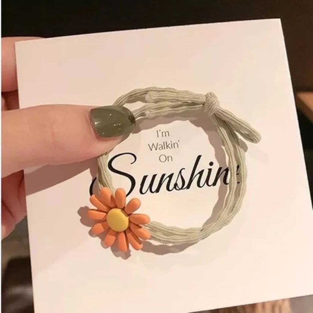 Chun buộc tóc hoa cúc siêu xinh nhiều màu sắc hot trend 2023