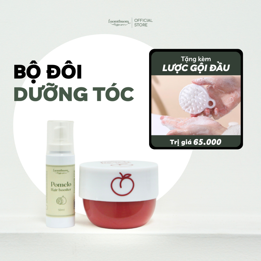 Combo Dưỡng tóc - 1 tăng trưởng tóc bưởi bơ + 1 dưỡng tóc đào