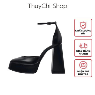 Giày cao gót nữ, giày cao gót Mary Jane phong cách Retro cổ điển đế vuông cao 12cm siêu hot hit Fullbox cao cấp - CG58