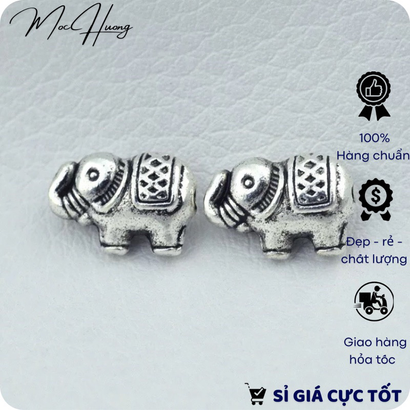 Charm xỏ ngang voi con làm vòng tay handmade - KL084