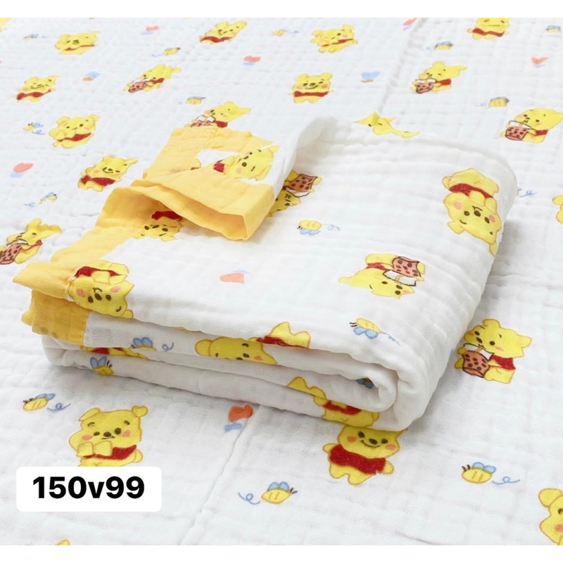 Khăn tắm xô đa năng 6 lớp nhiều hoạ tiết cho bé 110x110cm