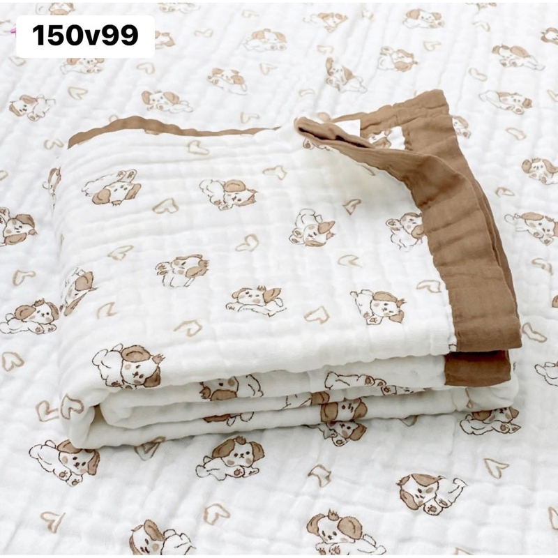 Khăn tắm xô đa năng 6 lớp nhiều hoạ tiết cho bé 110x110cm