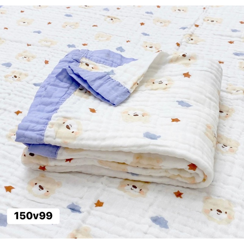 Khăn tắm xô đa năng 6 lớp nhiều hoạ tiết cho bé 110x110cm