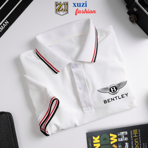 Áo thun polo nam nữ hãng xe ô tô Bentley áo phông có cổ bẻ ngắn tay vải polyester mềm thời trang công sở thanh lịch XUZI