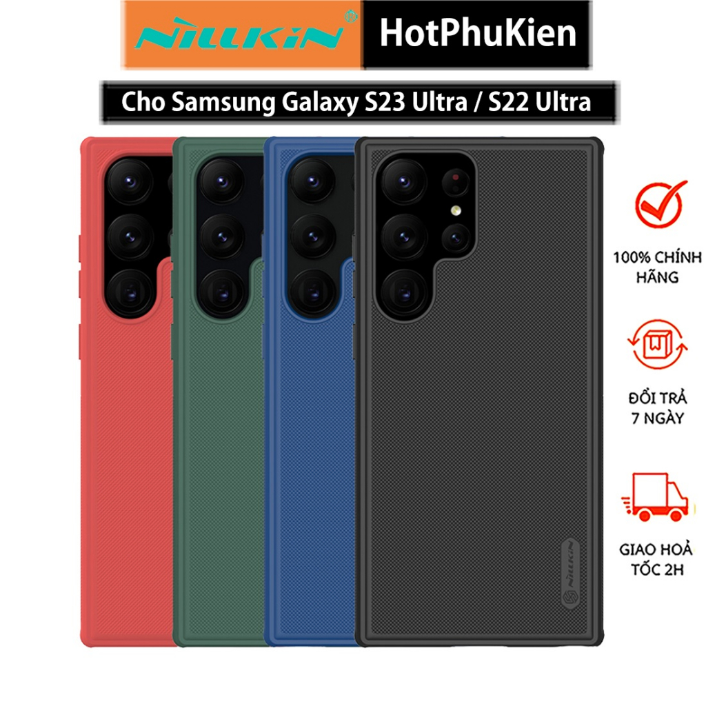 Ốp lưng cho Samsung Galaxy S23 Ultra / S22 Ultra hiệu Nilkin Frosted Shield Pro mặt lưng nhám chống bám bẩn, chống sốc