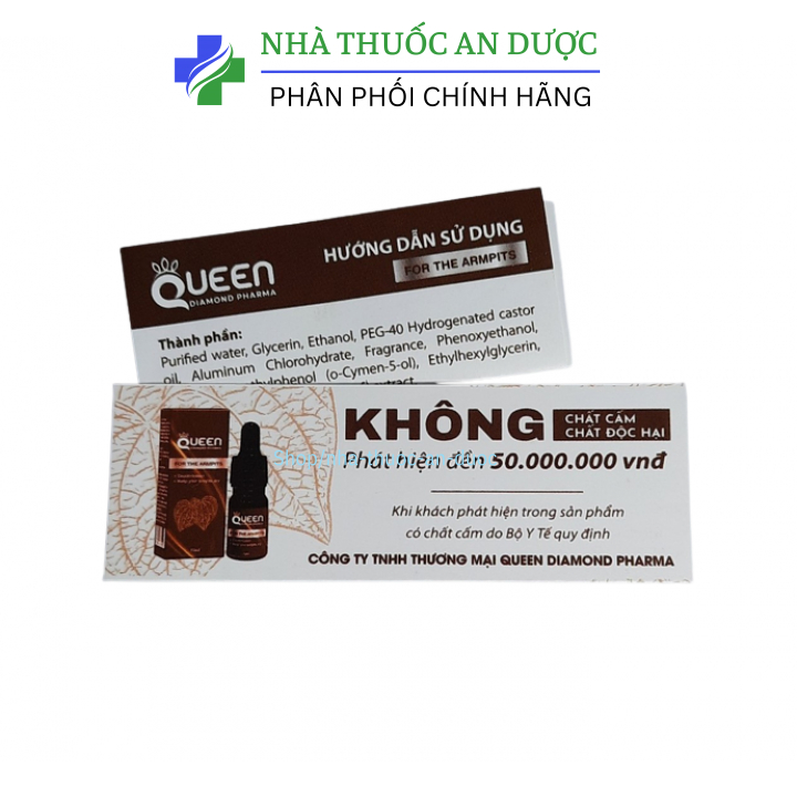 Serum hôi nách queen for the armpits giúp làm thơm, khử mùi hôi, giữ cho vùng nách và bàn chân khô thoáng lọ 10 ml