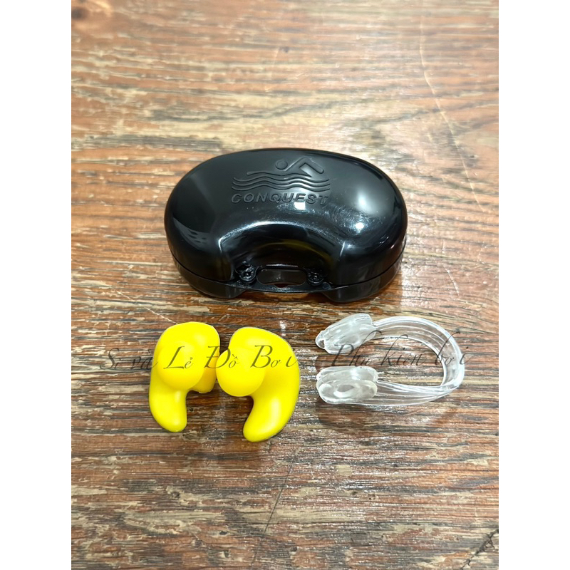 Set Nhét Tai Bơi + Kẹp Mũi Conquest hộp đen Xịn