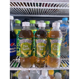 Chai Nước trà xanh hương chanh Wonderfarm 345ml