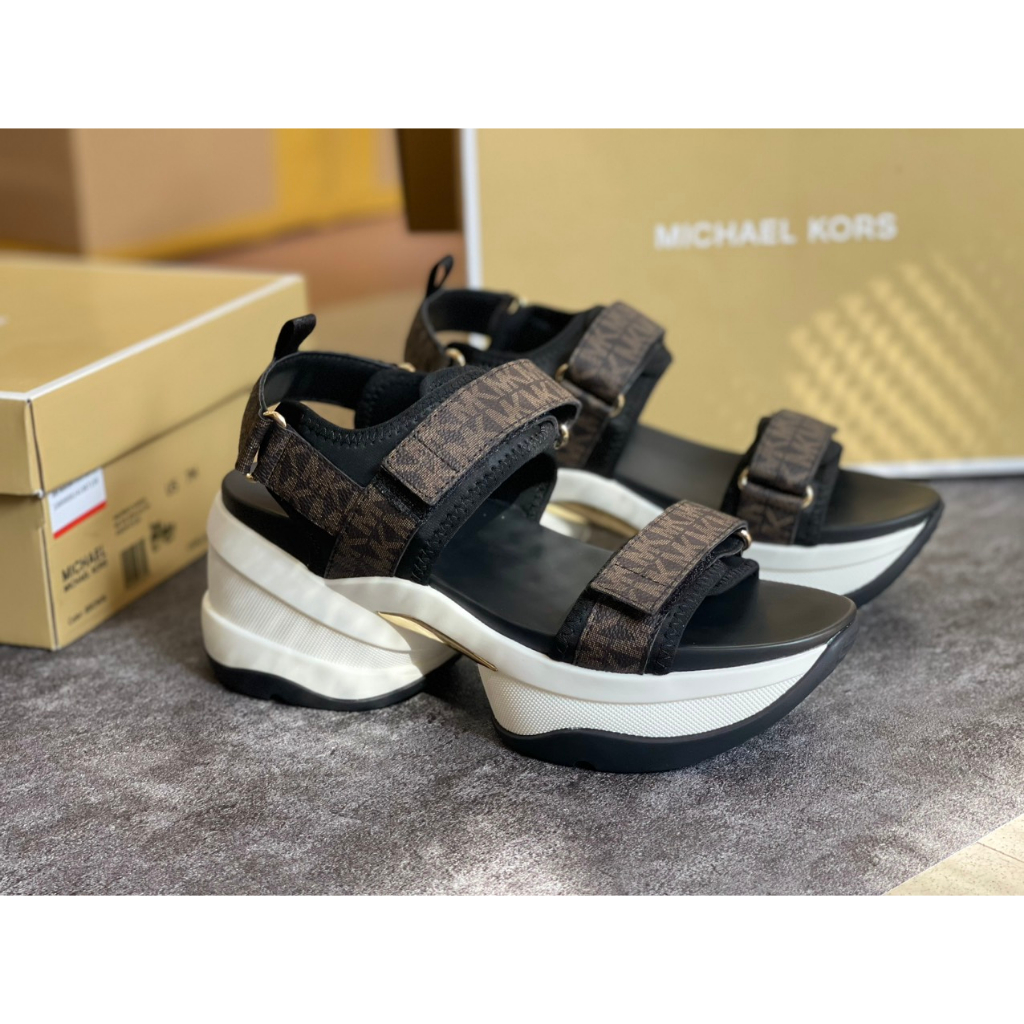 Giày Sandalias Nữ Đế Độn Quai Ngang Canvas MK