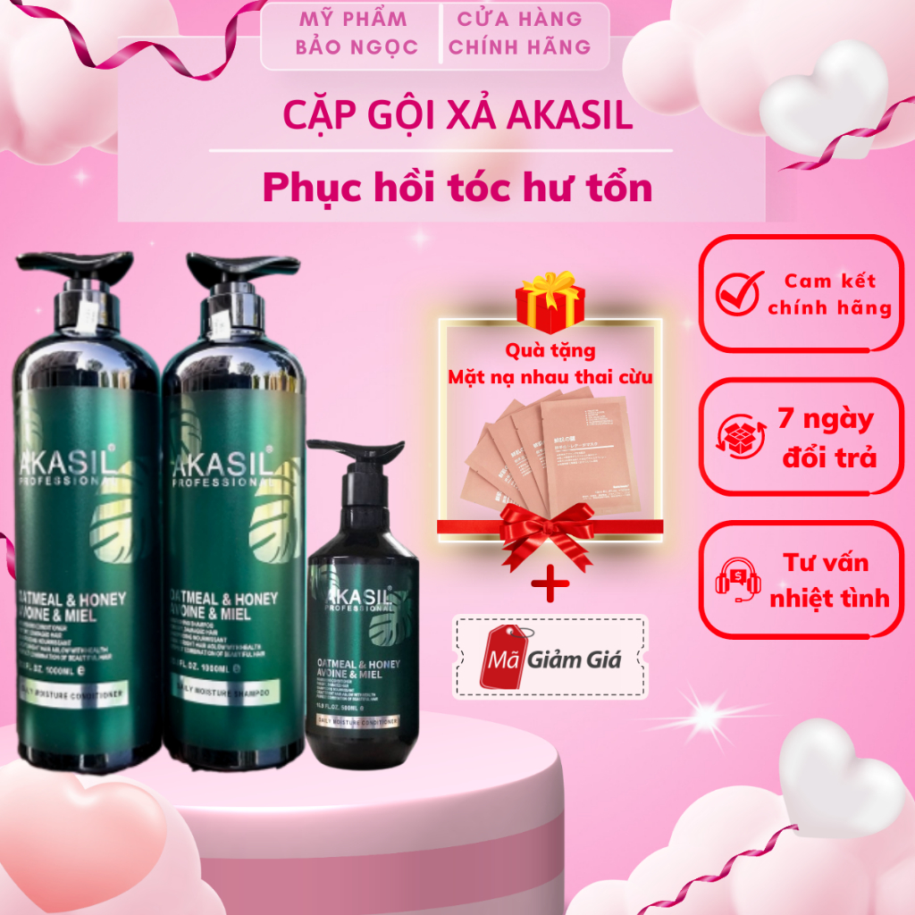 Dầu Gội Xả AKASIL 500ml - 1000ml Tái Sinh Siêu Mượt Hương Nước Hoa ngăn gàu ngăn rụng tóc HÀNG CHÍNH HÃNG