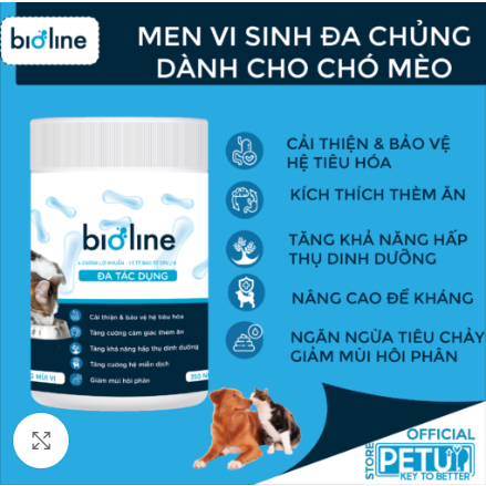 Men vi sinh Bioline cho chó mèo 4 trong 1 siêu tiết kiệm