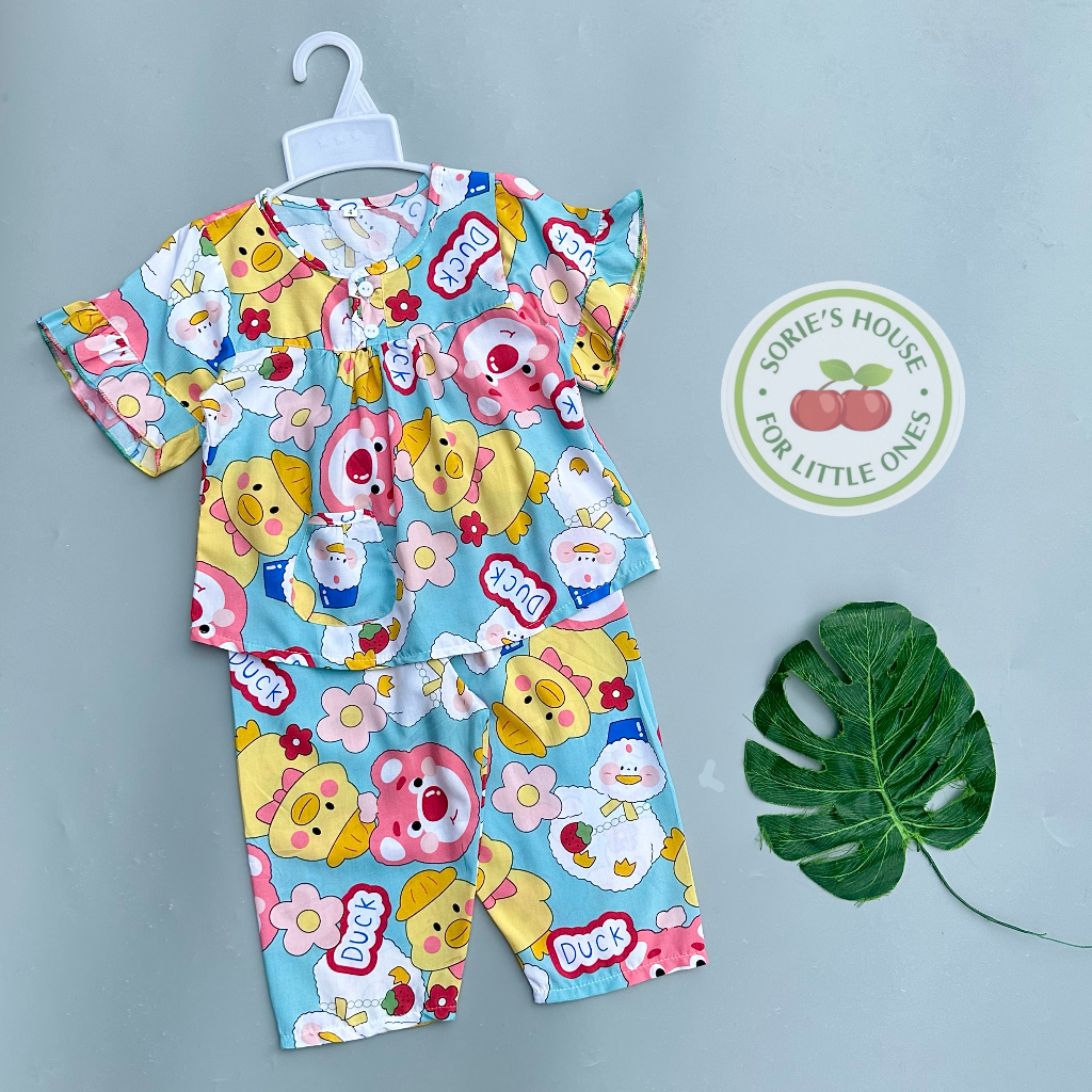 Bộ tole lanh ÁO TAY NGẮN QUẦN DÀI bé gái