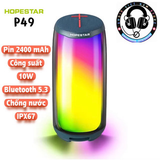 Hopestar p49 | loa bluetooth công suất 10w, pin 2400mah, cổng usb, aux đèn led chuyển đổi full màu