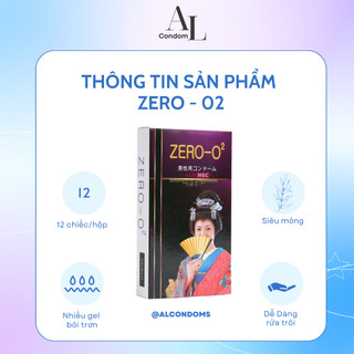 Bao cao su siêu mỏng siêu trơn Nhật Bản ZeRo O2 1 chiếc