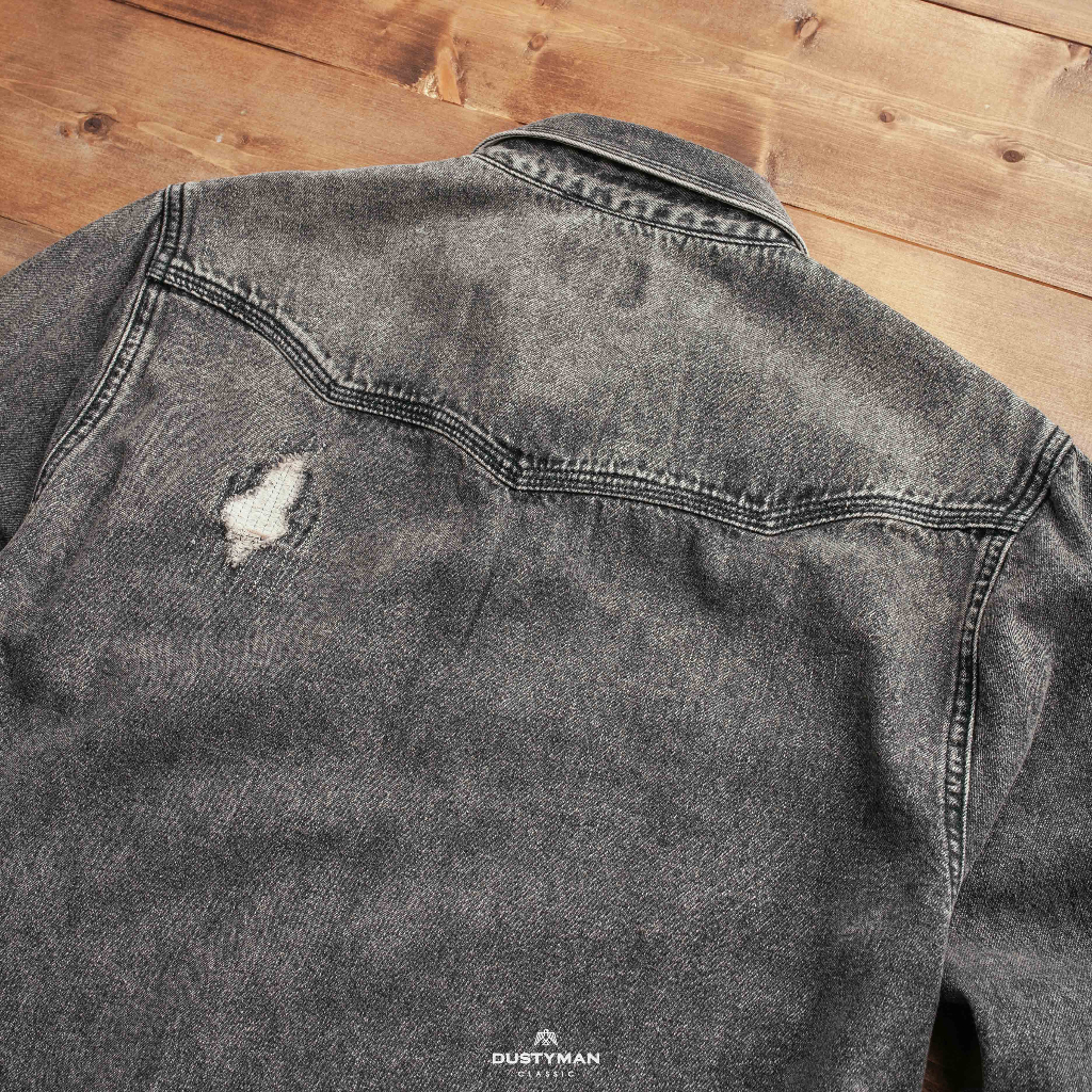 Áo Sơ Mi Denim Nam Túi Lé Phá Rách Bụi Bặm DUSTYMAN - Form Slim Fit - Weston