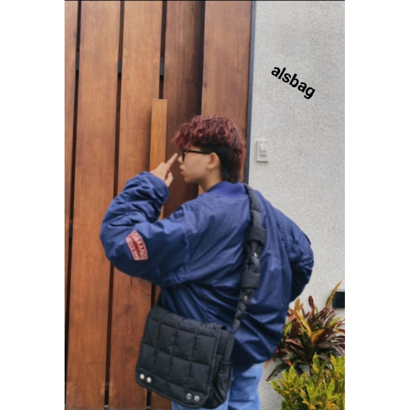 Túi đeo chéo chần bông nam nữ đi học, đi làm, đi chơi alsbag CÚC BẤM TĂNG GIẢM