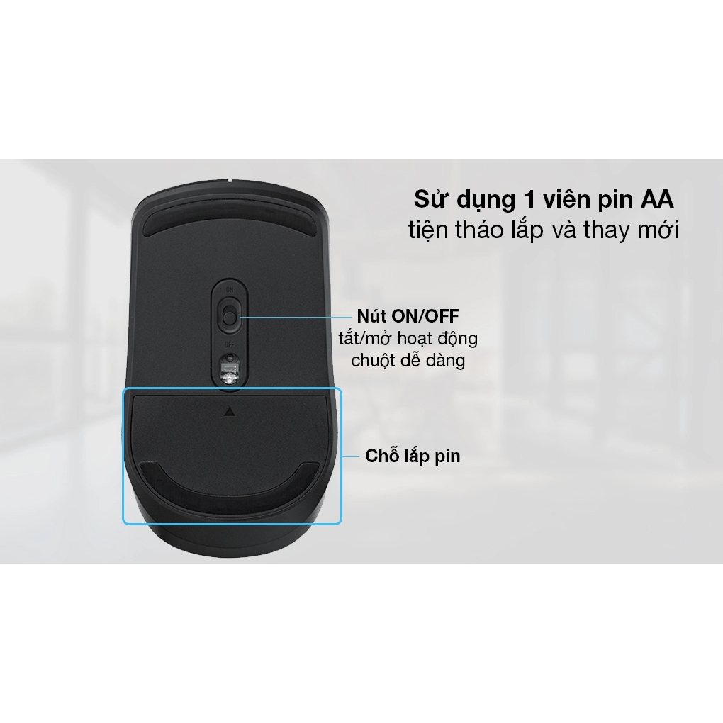 Chuột Không Dây Rapoo M21 Silent | 1000DPI | Kết nối không dây 2.4G - Hàng Chính Hãng