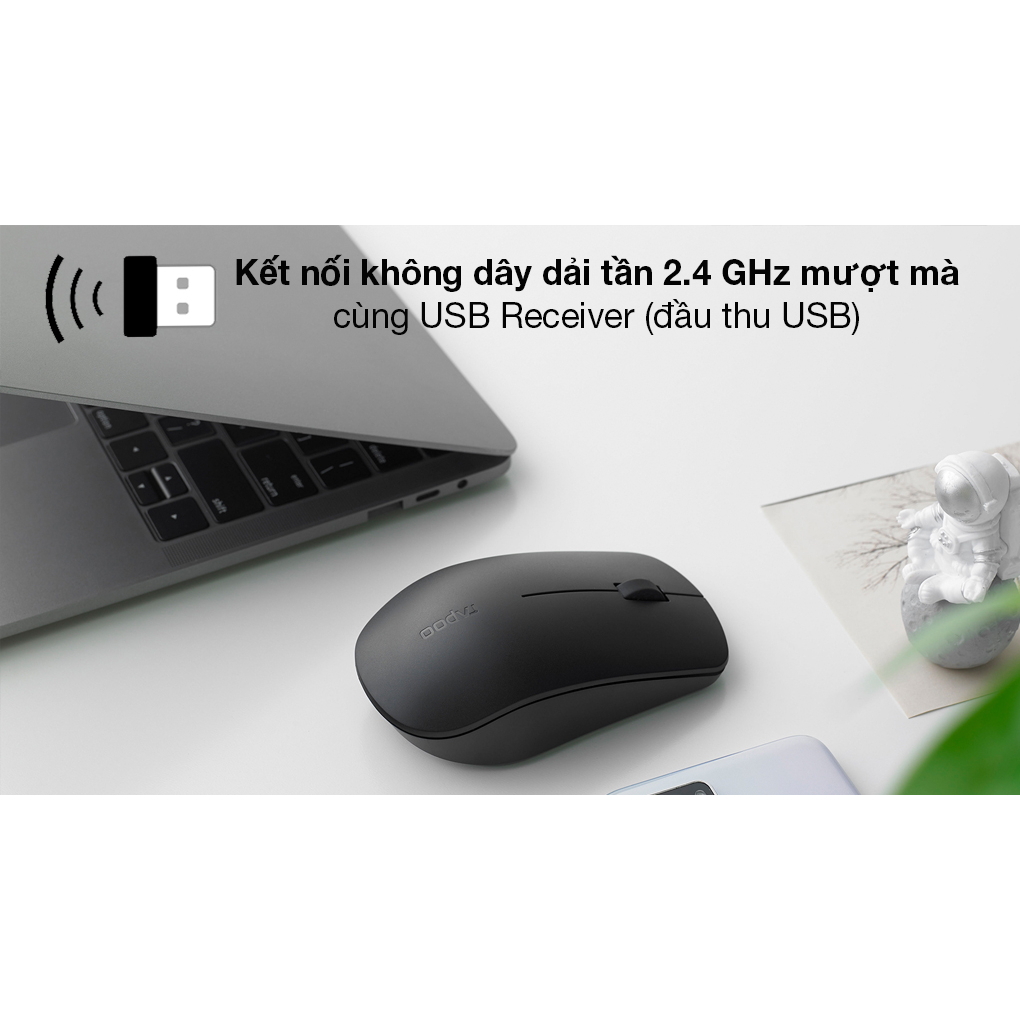 Chuột Không Dây Rapoo M21 Silent | 1000DPI | Kết nối không dây 2.4G - Hàng Chính Hãng