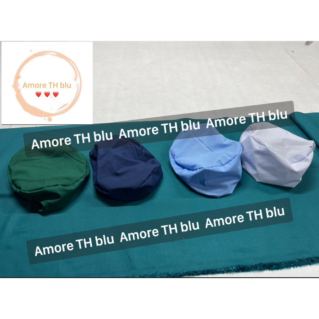 Mũ đội đầu y tế nhiều màu- vải Lon Nhật - Mũ vải blu công nghệ trùm đầu, mũ công nhân trùm đầu, mũ vải bếp, nhân viên.