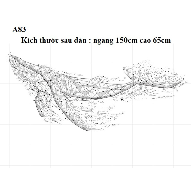 Decal dán tường Cá voi A91 - Baominh Decor