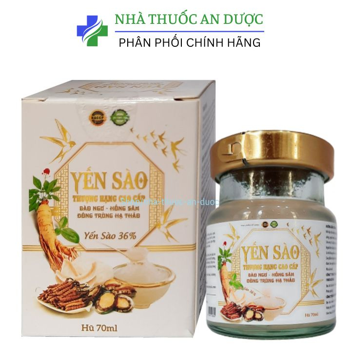 Yến sào thương hạng cao cấp bào ngư hồng sâm đong trùng hạ thảo giúp ăn ngủ ngon, tăng sức khoẻ hộp 70 ml