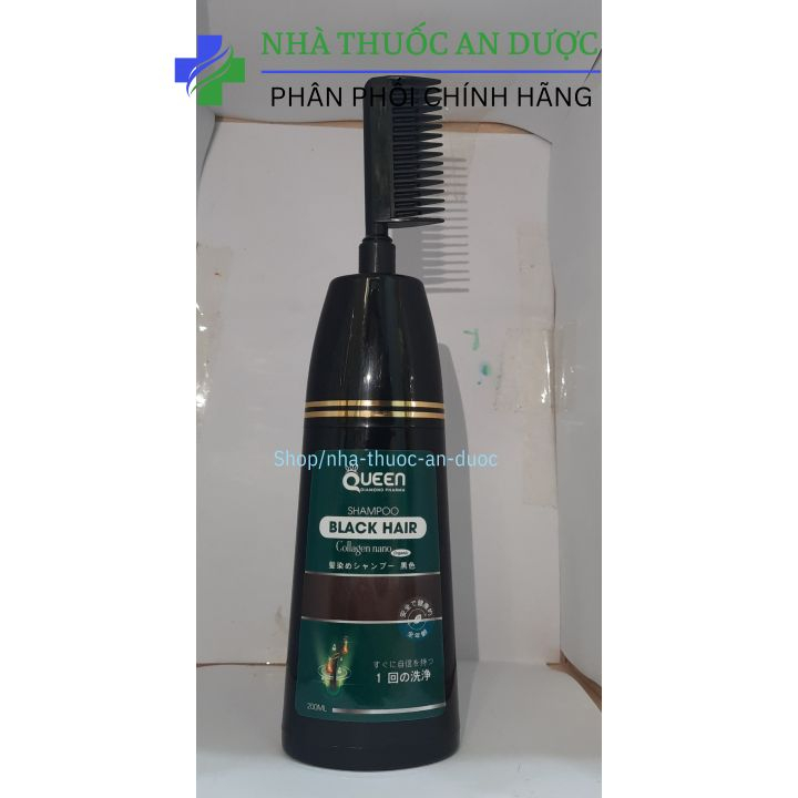 Dầu gội đen tóc SHAMPOO BLACK HAIR giúp làm sạch tóc và da đầu, cho mái tóc trông đen mượt hơn hộp 200 ml