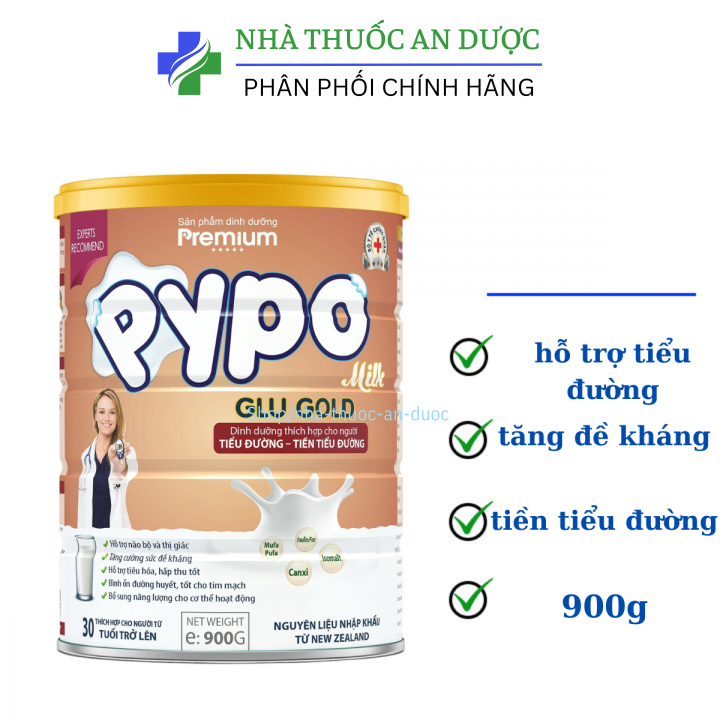 Sữa tiểu đường PyPo giúp bình ổn đường huyết, hỗ trợ tim mạch, hỗ trợ não bộ và thị giác hộp 900 g