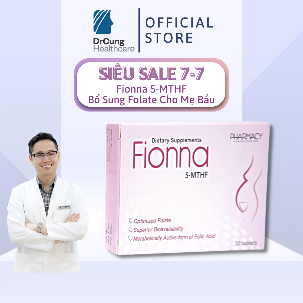 Bác Sĩ Cung Viên Uống Bổ Sung 5-MTHF Fionna - Bổ Sung Folate, Tổng Hợp Acid Amin, Tạo Máu, Tăng Sức Đề Kháng (Hộp 30V)