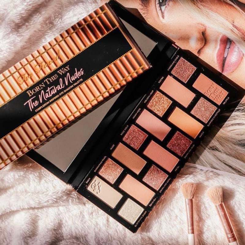 bảng phấn mắt 16 ô màu TOO FACED BORN tone mày sang ngây thơ, sang chảnh