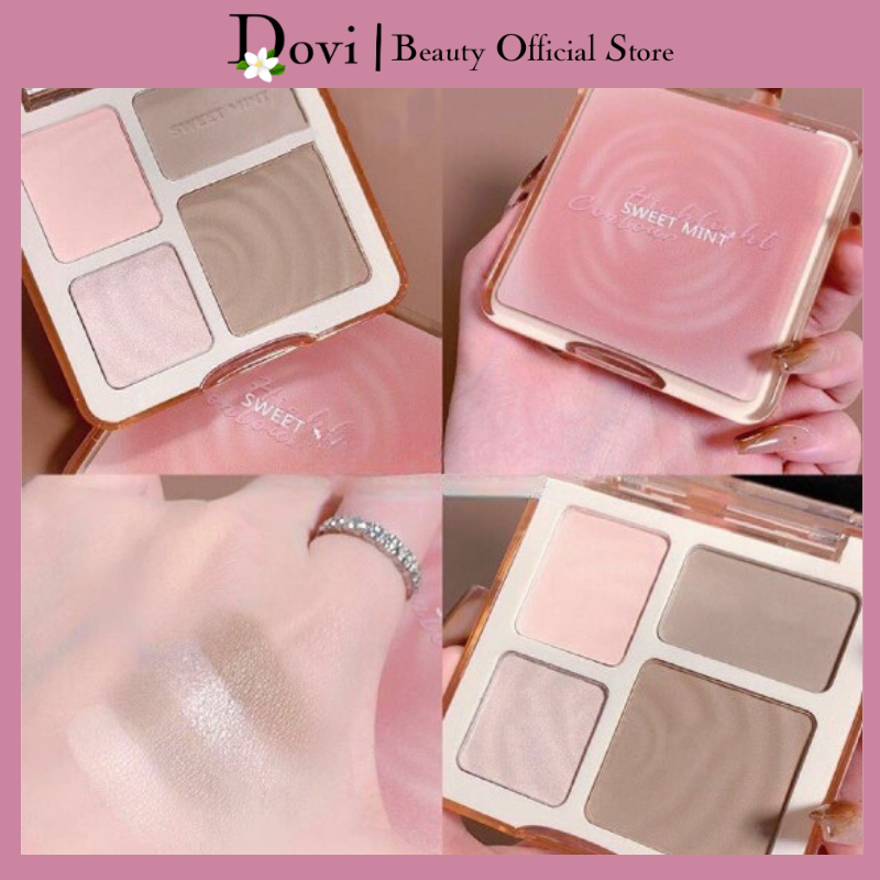 Bảng Phấn Tạo Khối,  Phấn Bắt Sáng 4 Màu SWEET MINT