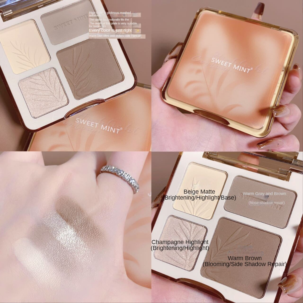 Bảng Phấn Tạo Khối,  Phấn Bắt Sáng 4 Màu SWEET MINT