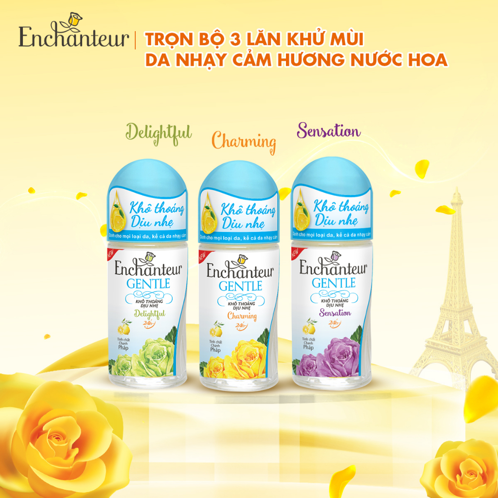 Combo 2 lăn khử mùi Enchanteur Gentle Charming 50ml