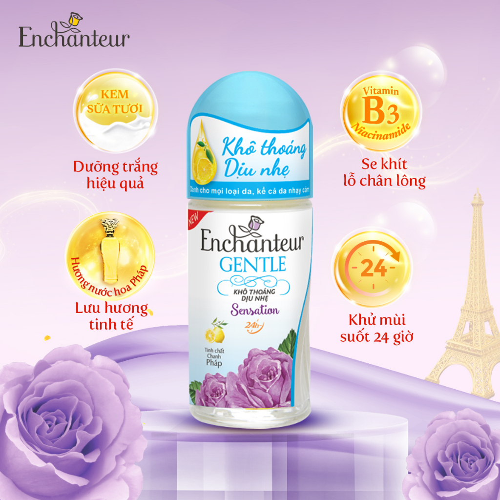 Combo 2 lăn khử mùi Enchanteur Gentle Sensation 50ml