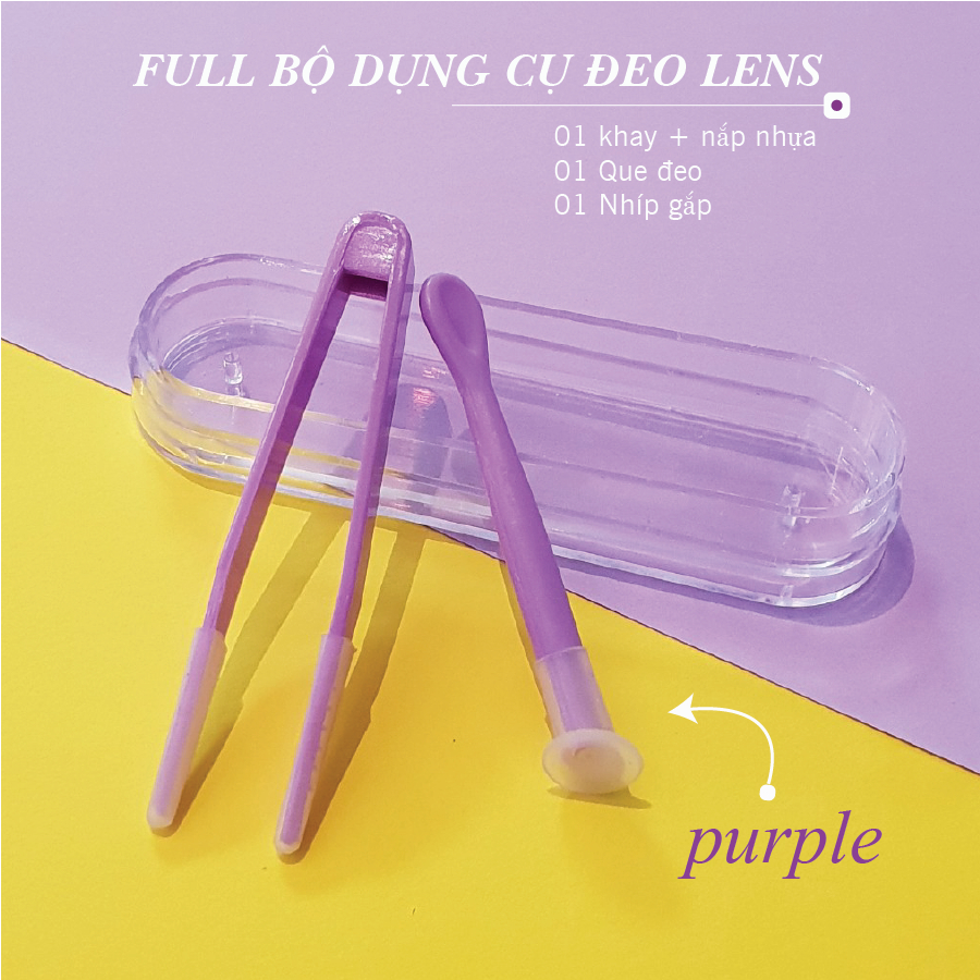 1 Bộ Dụng Cụ Đeo Tháo Lens ANN365 Màu Tím Cho Kính Áp Tròng Mềm