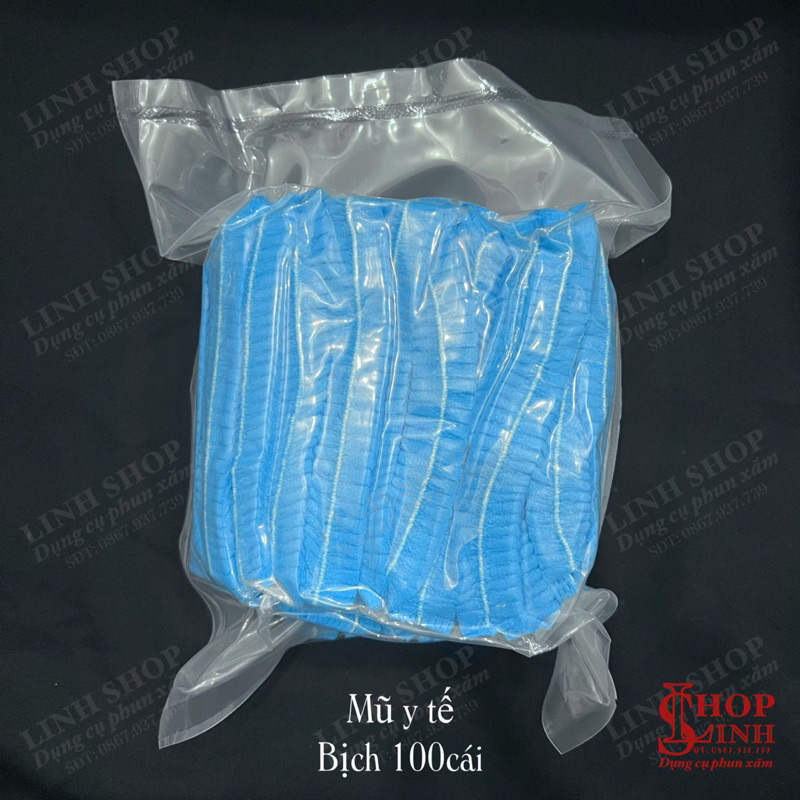 Mũ y tế, nón giấy, mũ giấy y tế đội trong phun xăm Linh Shop