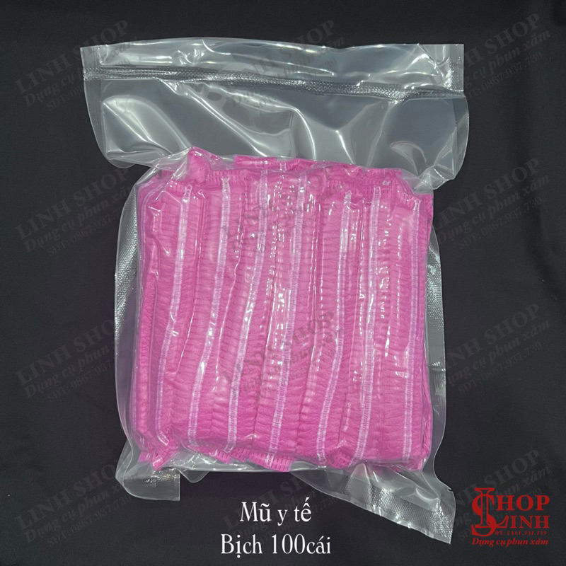 Mũ y tế, nón giấy, mũ giấy y tế đội trong phun xăm Linh Shop