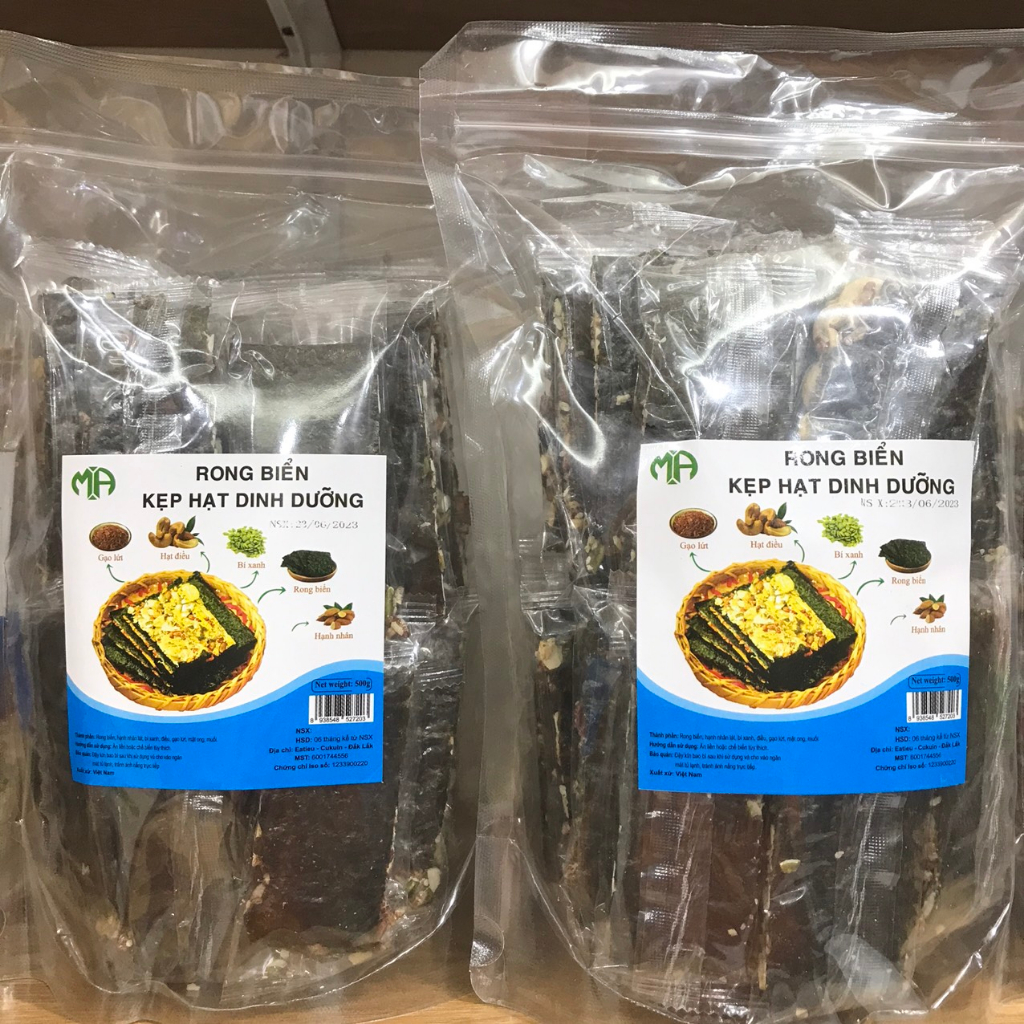 BÁNH RONG BIỂN KẸP HẠT DINH DƯỠNG 500G/1 GÓI