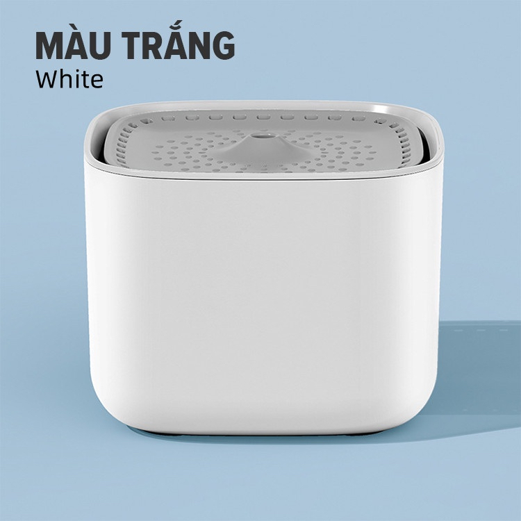 Máy uống nước cho mèo màu trắng sang trọng lọc thông minh tự động dung tích 3L, Đèn báo hiệu mức nước, Phun 2 chế độ