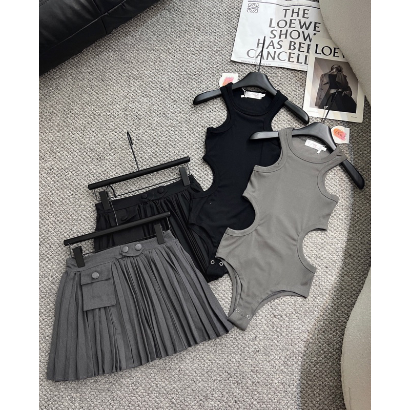 🌹Set bodysuit + chân váy nữ