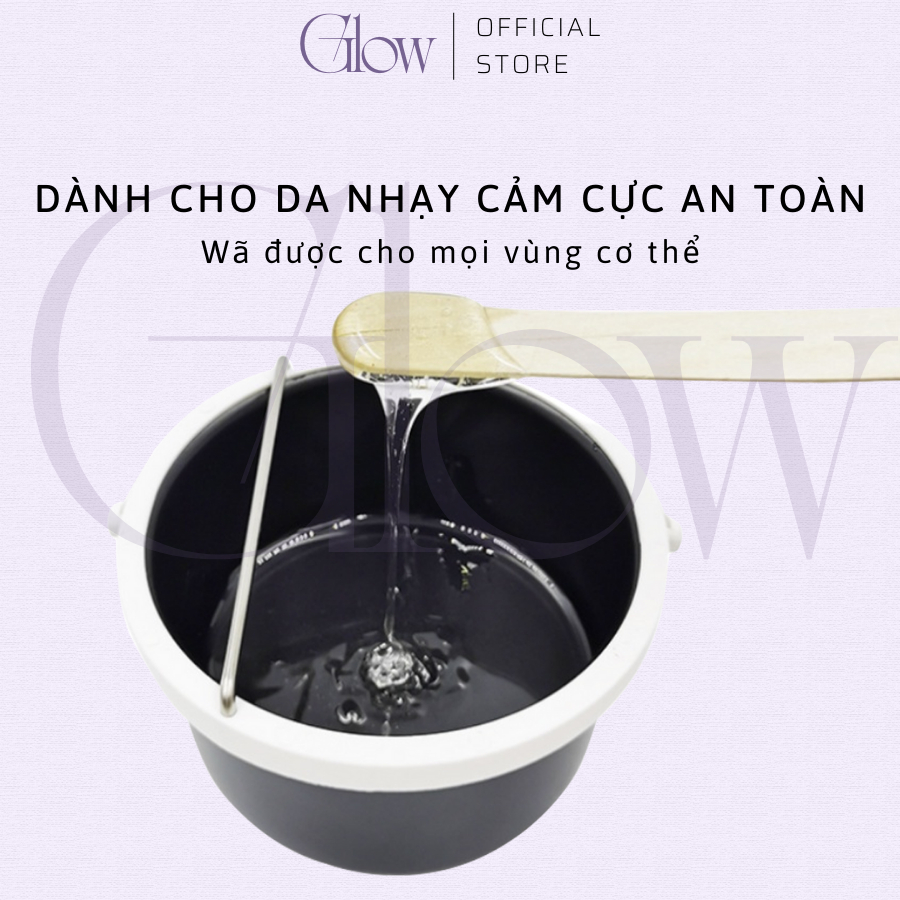 Sáp Wax Lông Nóng Trong Suốt GLOW WAXING Cao Cấp Bám Lông Tốt Hương Thơm Nhẹ Nhàng Tặng Que Phết Sáp CHE TÊN SẢN PHẨM