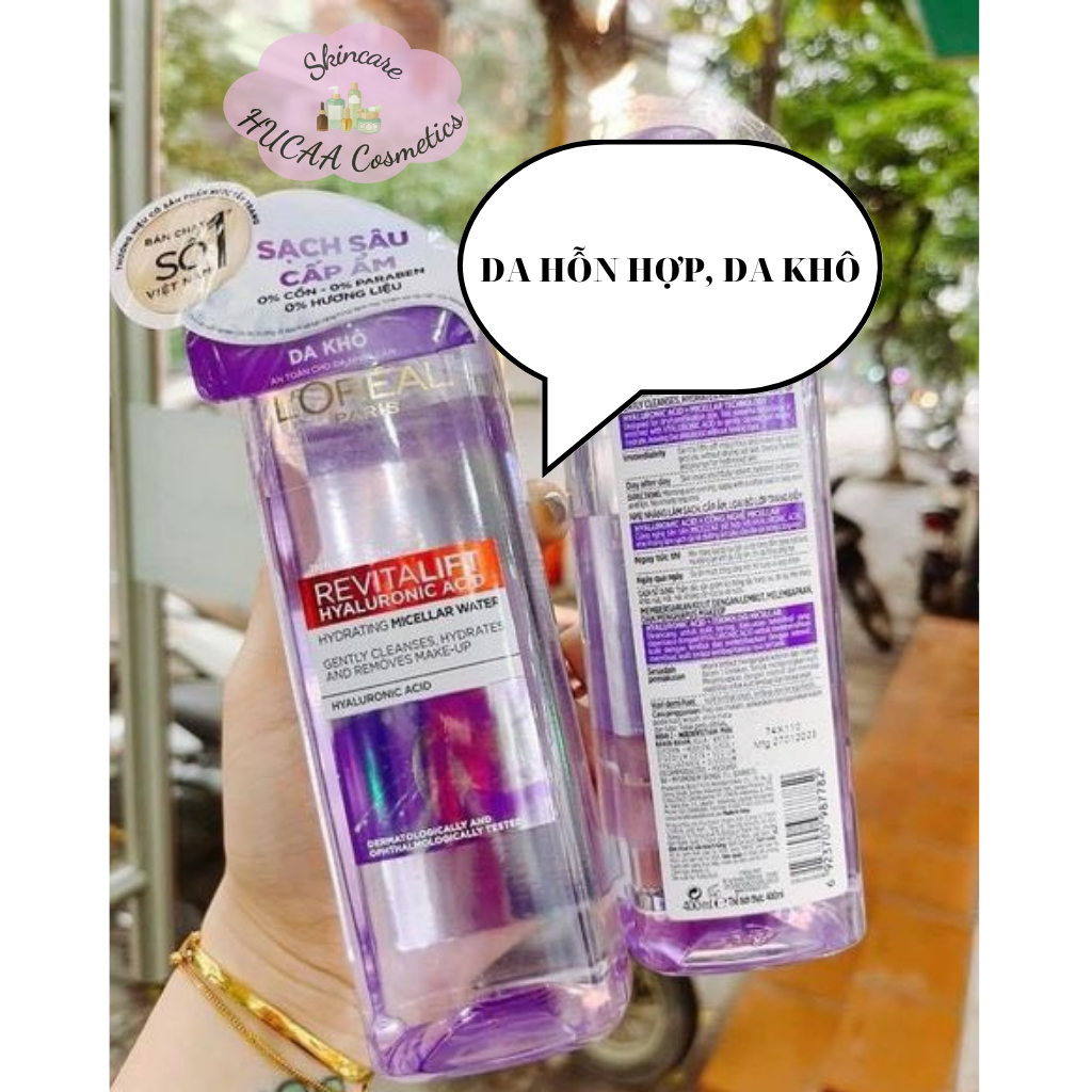 Tẩy Trang Loreal Paris Skincare Micellar 400ml - HUCA Cosmetics- Mỹ Phẩm chính hãng