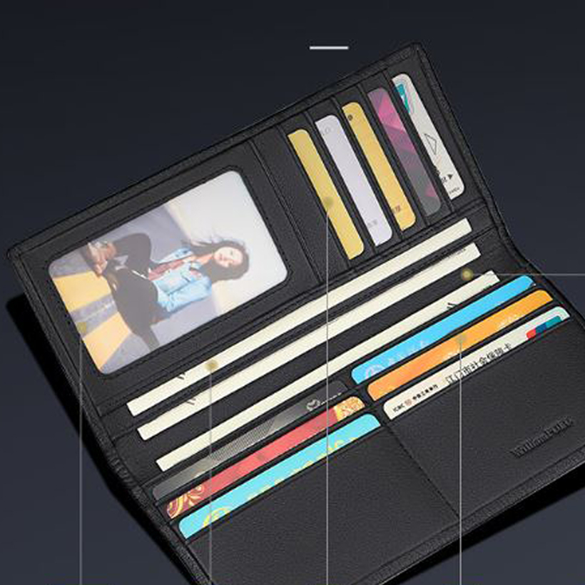 Ví dài nam cầm tay Full hộp hàng hiệu WilliamPOLO chất liệu da Bò nguyên tấm - POLO 221588