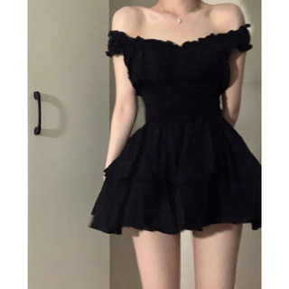[ĐỢI 10 NGÀY]- Đầm đen trễ vai tầng