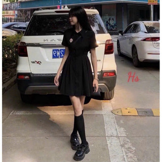 Đầm logo thắt nơ eo lưng bigsize_saigon (60-90kg)