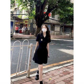 Đầm logo thắt nơ eo lưng bigsize_saigon (60-90kg)