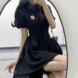 Đầm logo thắt nơ eo lưng bigsize_saigon (60-90kg)